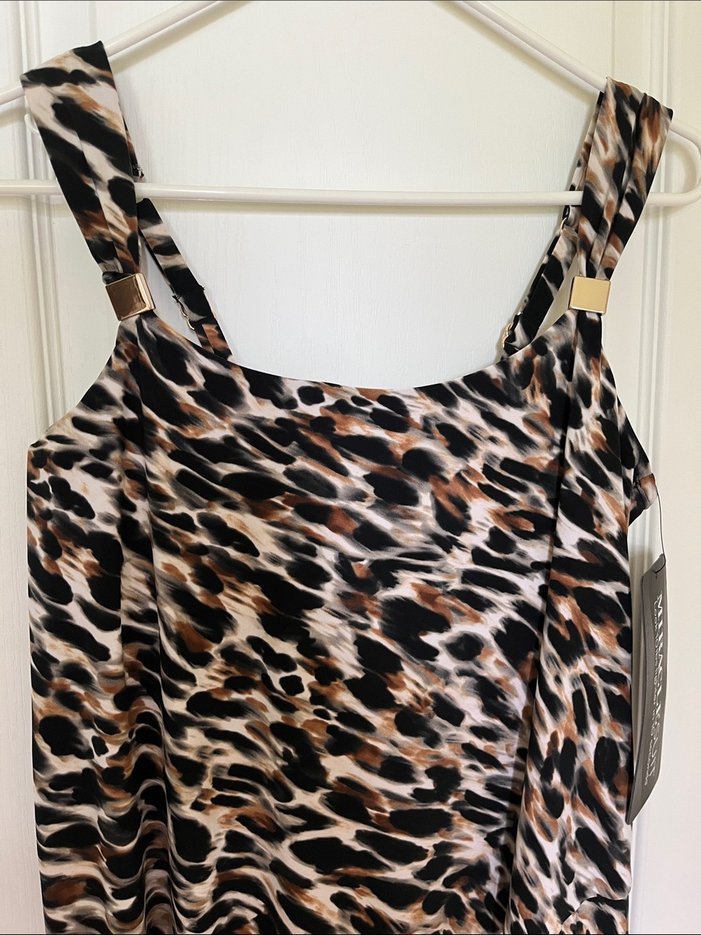 Miraclesuit Dazzle Leopard Tankini Top Womens 8 Underwire Tummy Control Resort - Picture 4 of 10